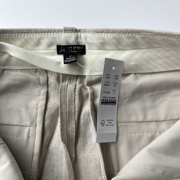 J.Crew Carolina Flare Pant in Stretch Linen Blend Flax Ivory Size 4 NWT - Picture 8 of 9
